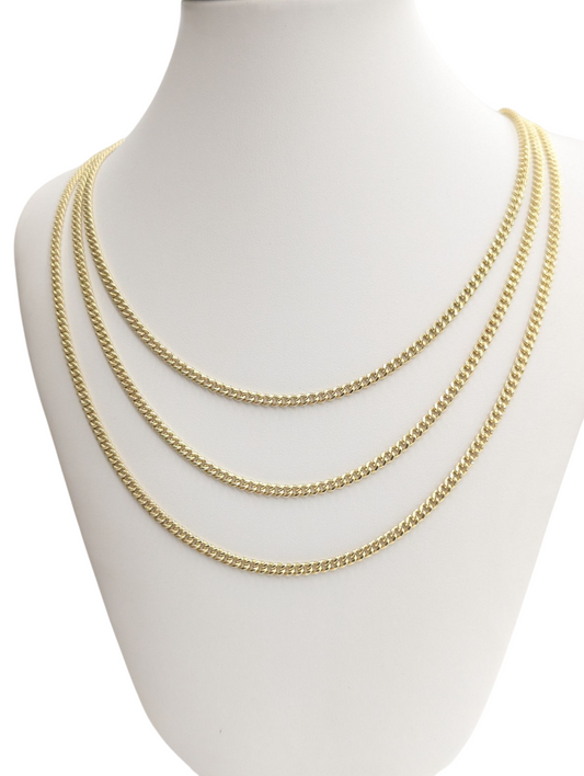 10KT REAL GOLD MIAMI CUBAN STYLE CHAIN 3MM