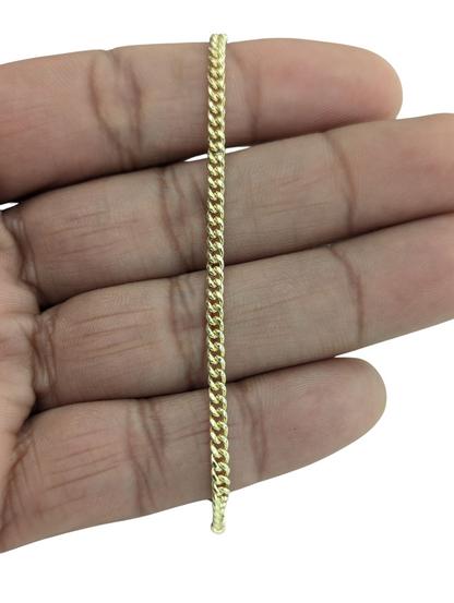 10KT REAL GOLD MIAMI CUBAN STYLE CHAIN 3MM
