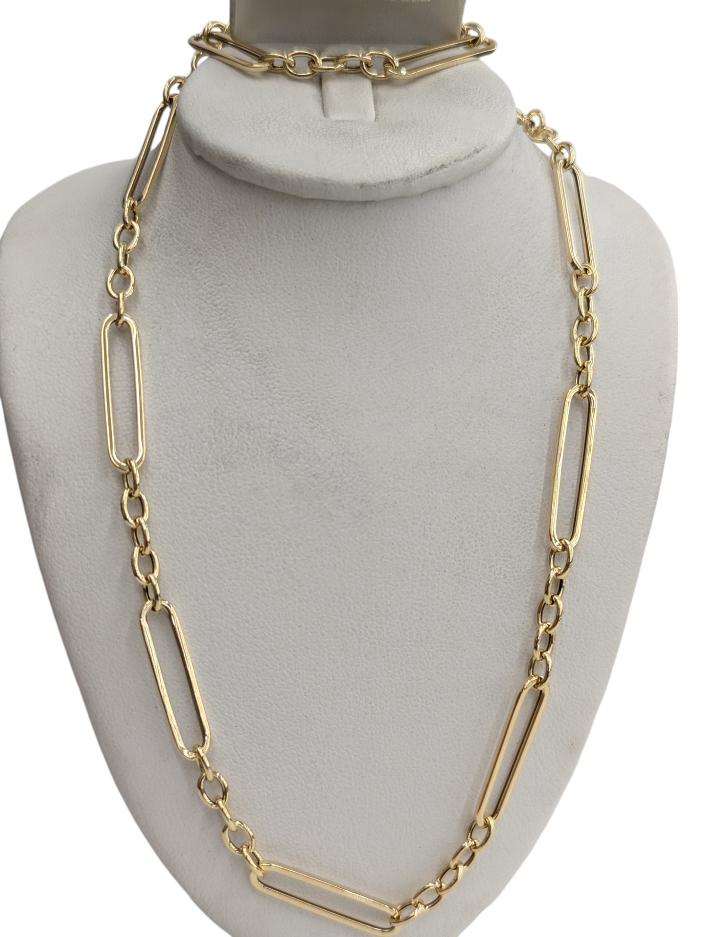 14kt Real Gold Fancy Paperclip Necklace