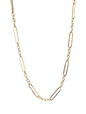 14kt Real Gold Fancy Paperclip Necklace