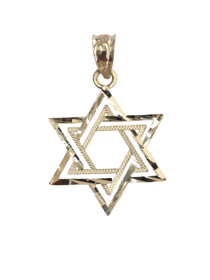 14kt Real Gold Star David Pendant