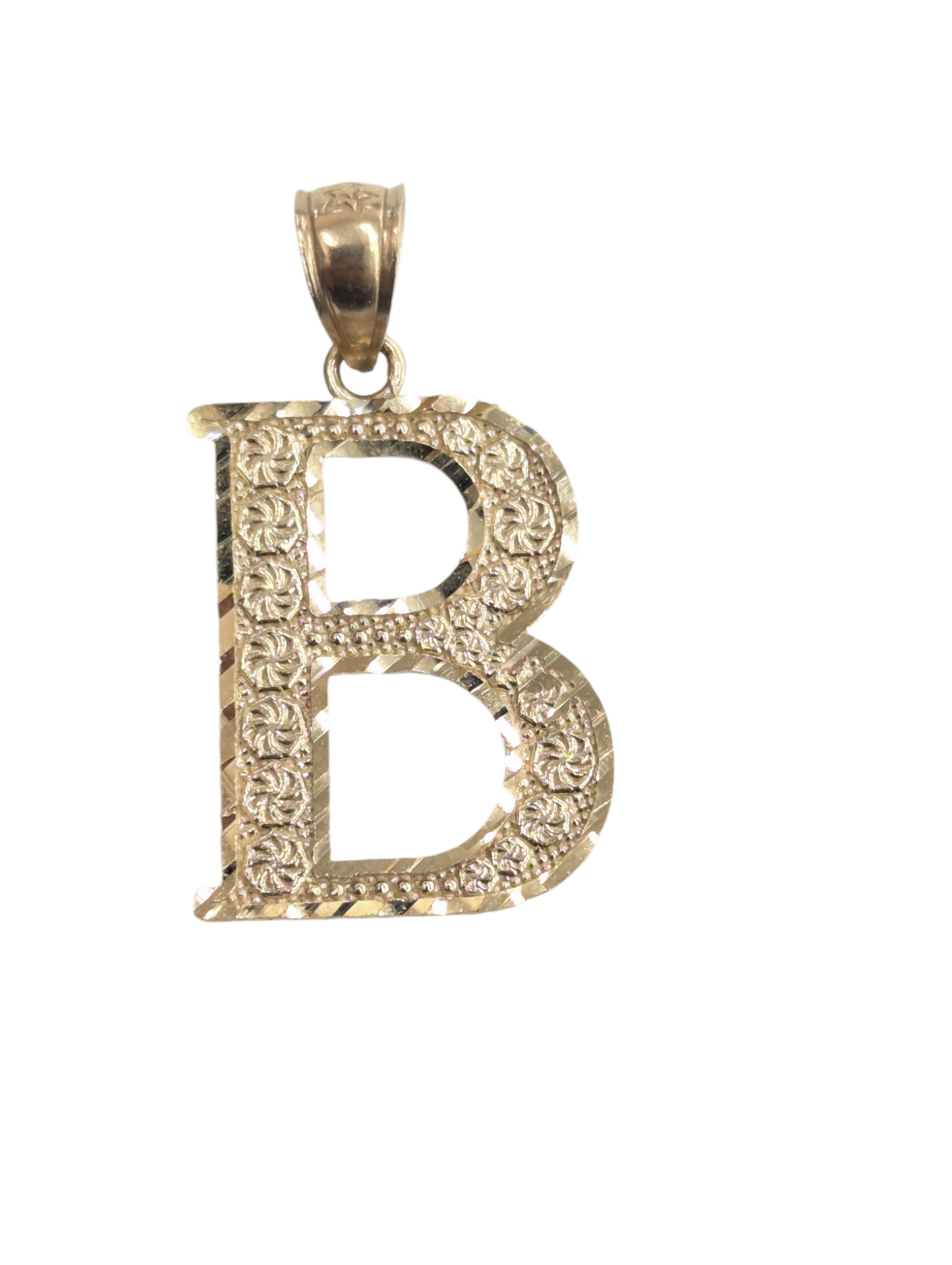 10kt Real Gold Initials Block Letter A - Z Pendant