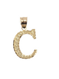 10kt Real Gold Initials Block Letter A - Z Pendant