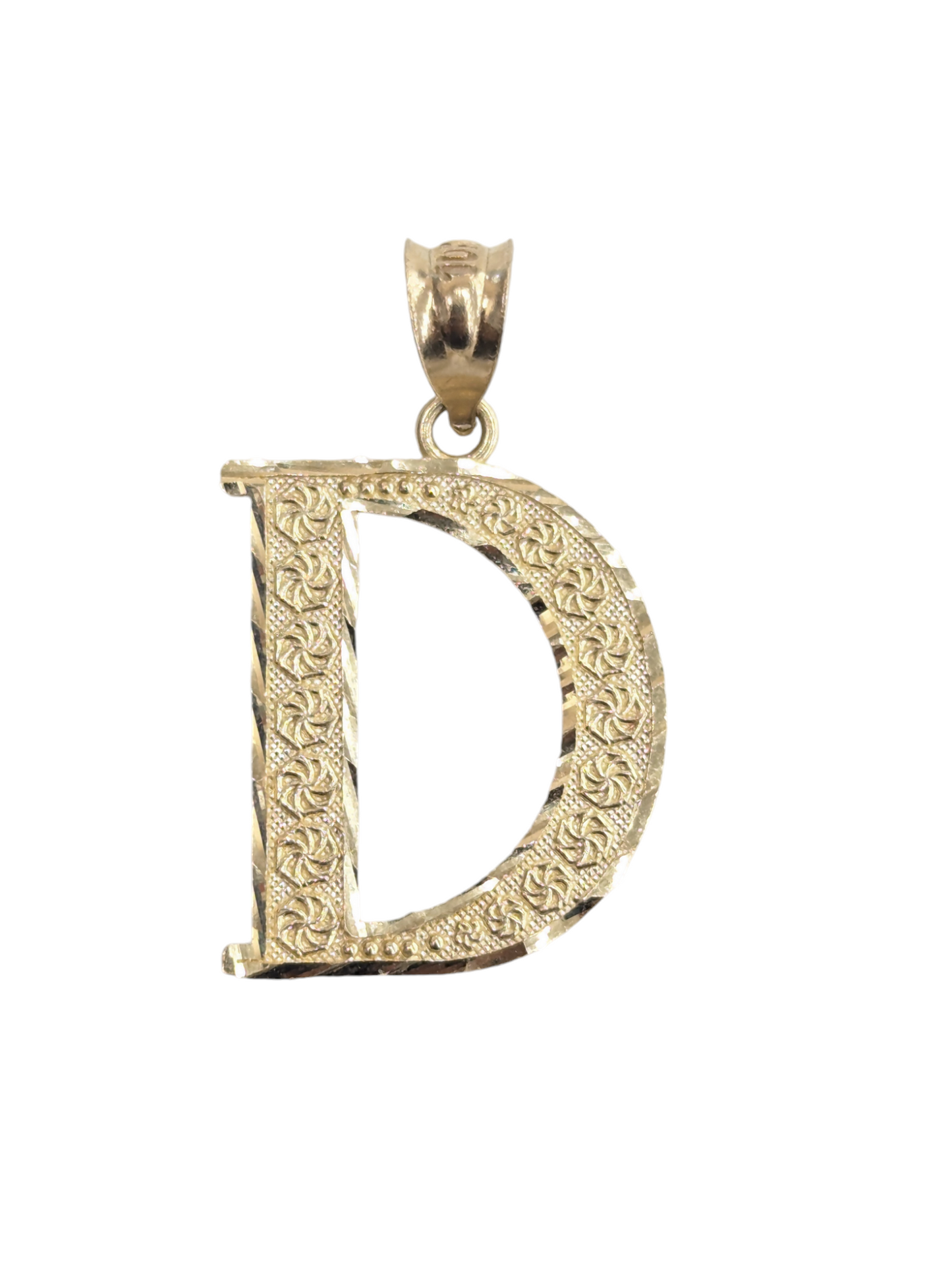 10kt Real Gold Initials Block Letter A - Z Pendant