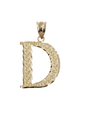 10kt Real Gold Initials Block Letter A - Z Pendant