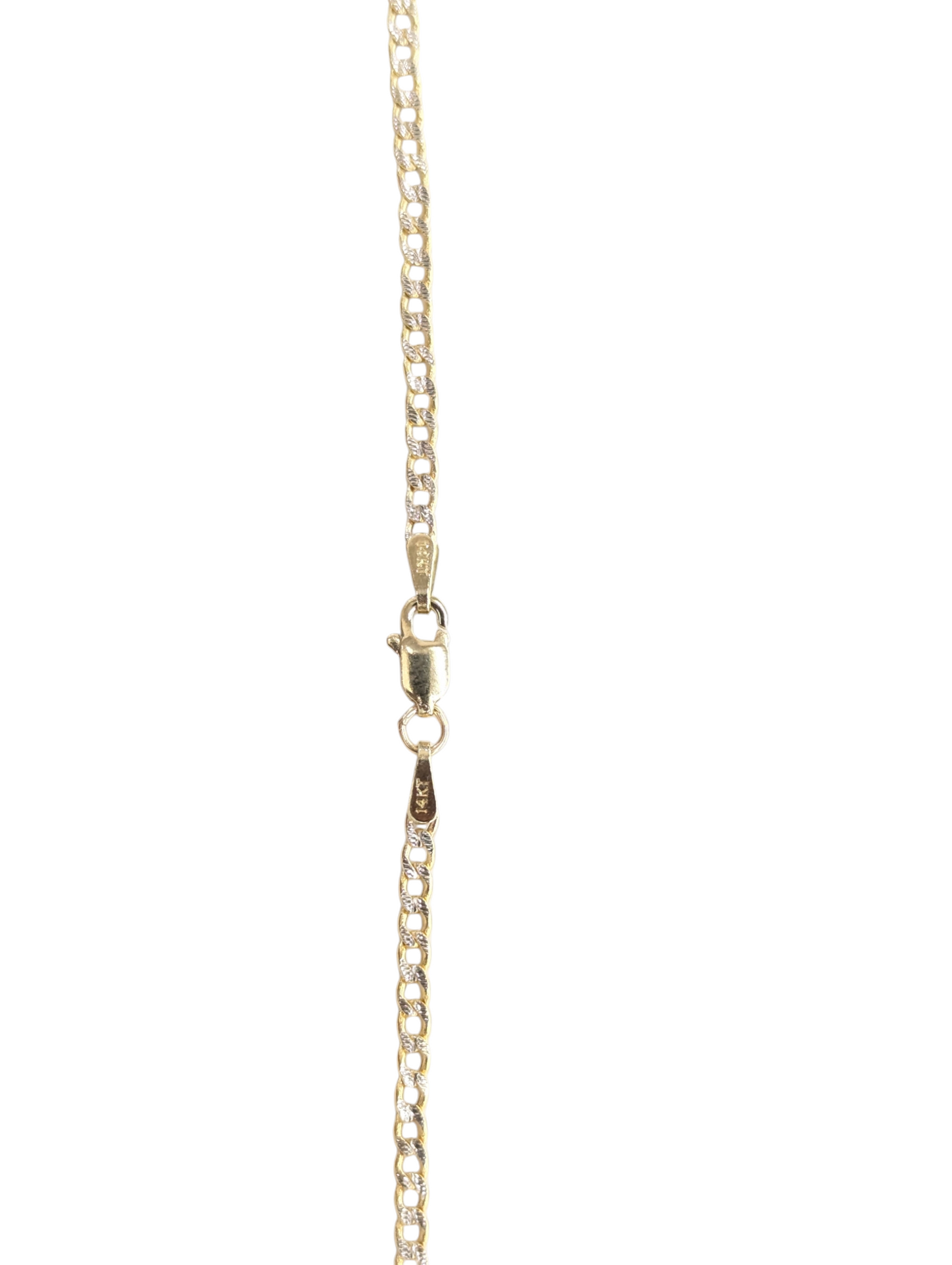 14kt Real Gold Cuban Curb Diamond Cut Chain 2.3 mm