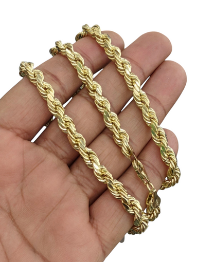 10kt Real Gold Rope Chain 7mm