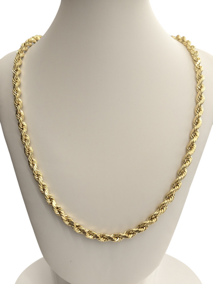 10kt Real Gold Rope Chain 5.5mm