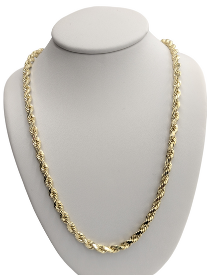 14kt Real Gold Rope Chain 4mm