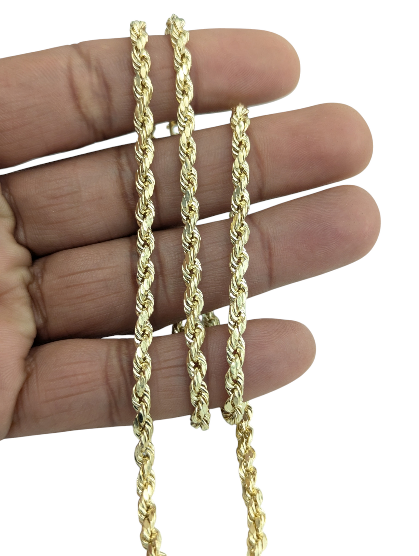 14kt Real Gold Rope Chain 4mm