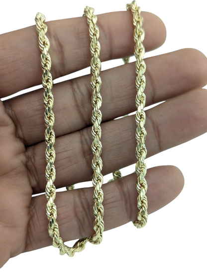 14kt Real Gold Rope Chain 4mm