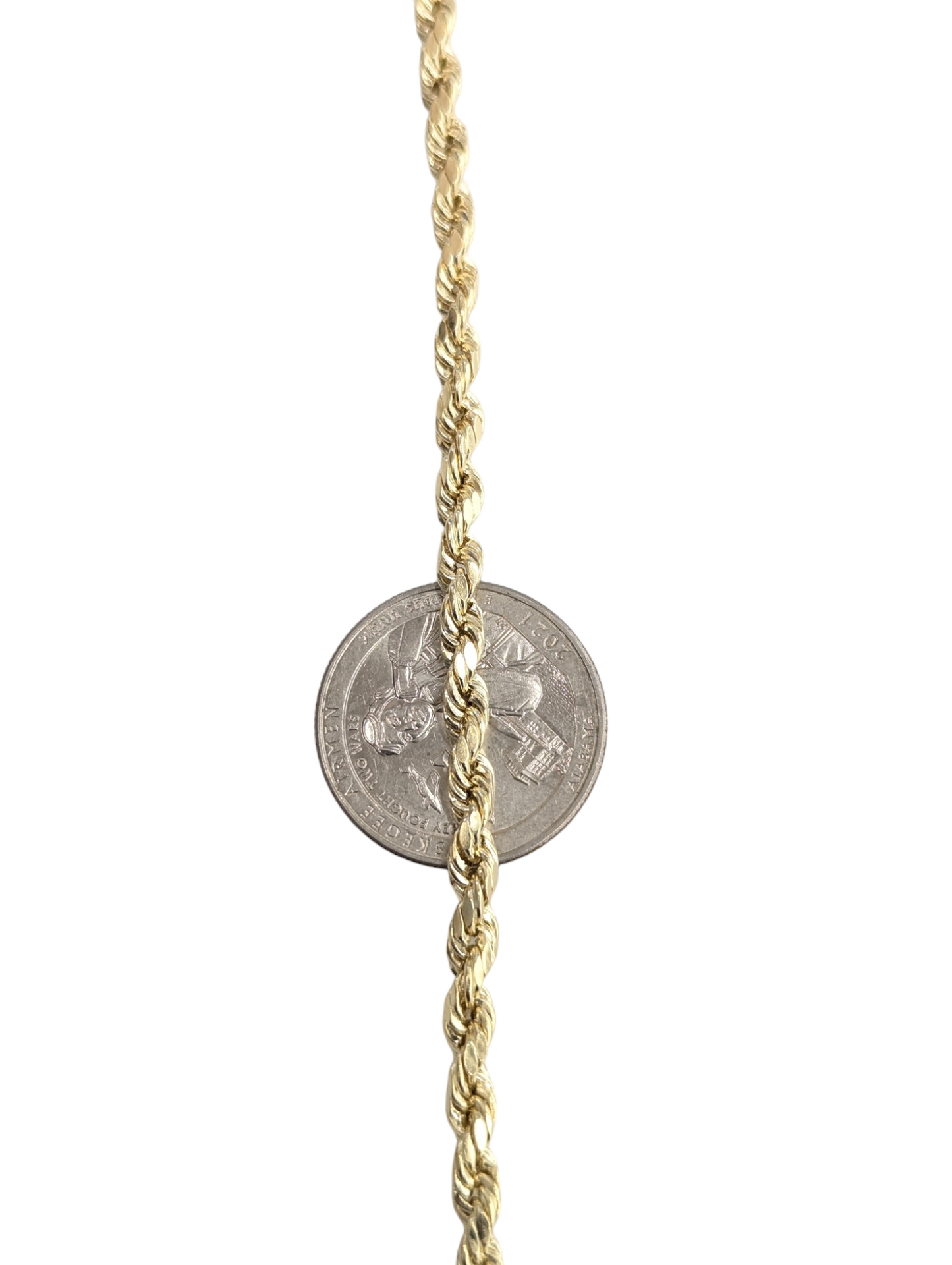 14kt Real Gold Rope Chain 4mm