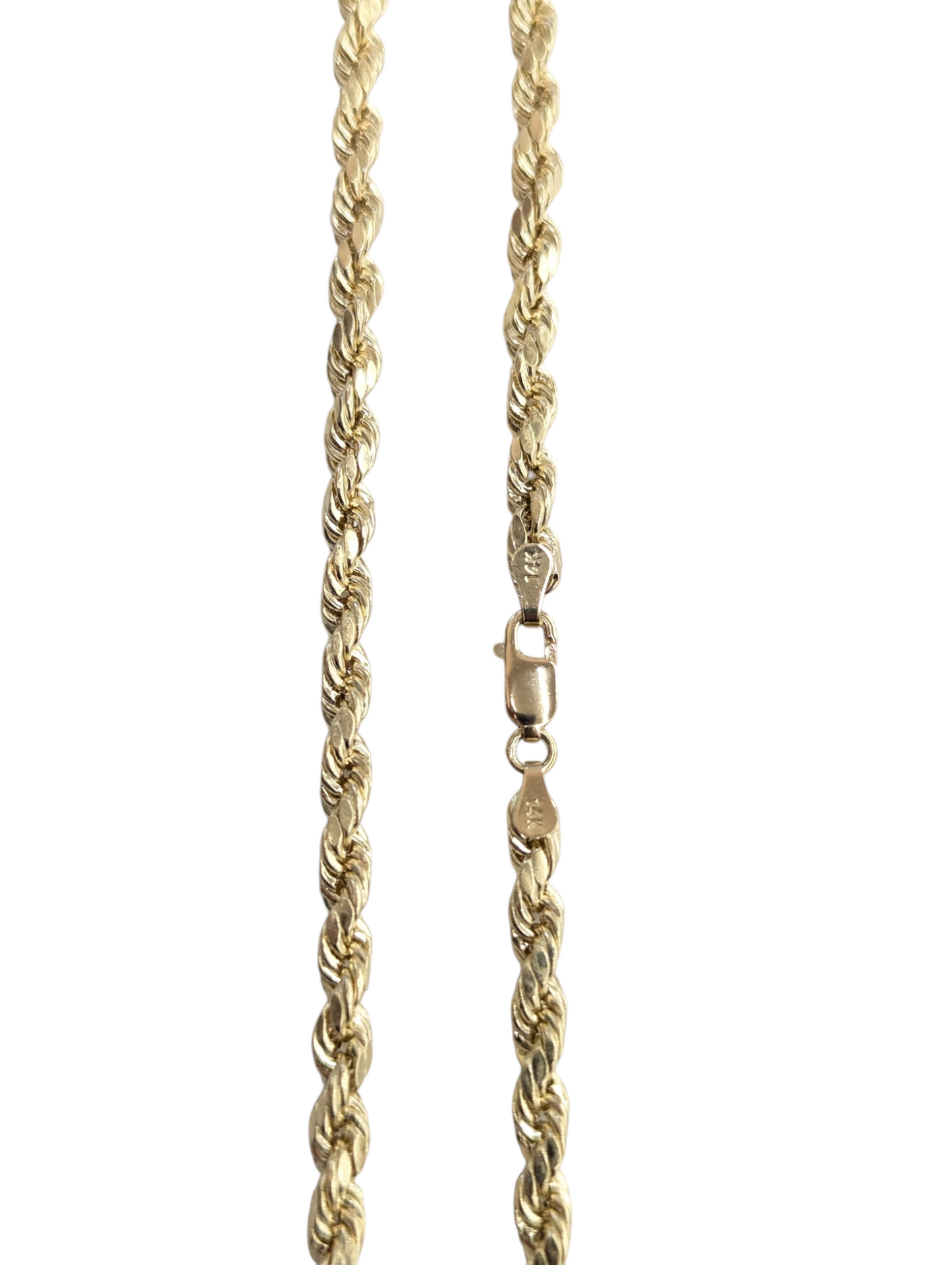 14kt Real Gold Rope Chain 4mm