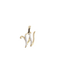 Real Diamond 10kt Yellow Gold Initial A - Z Pendant