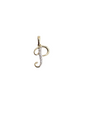 Real Diamond 10kt Yellow Gold Initial A - Z Pendant