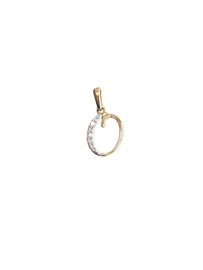 Real Diamond 10kt Yellow Gold Initial A - Z Pendant