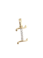 Real Diamond 10kt Yellow Gold Initial A - Z Pendant