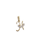 Real Diamond 10kt Yellow Gold Initial A - Z Pendant