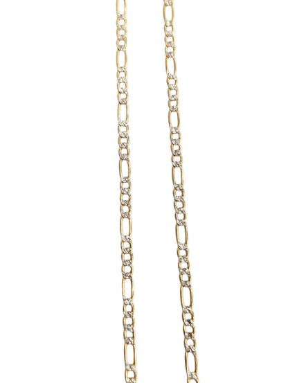 14kt Real Gold Figaro Diamond Cut Chain 3.2 mm