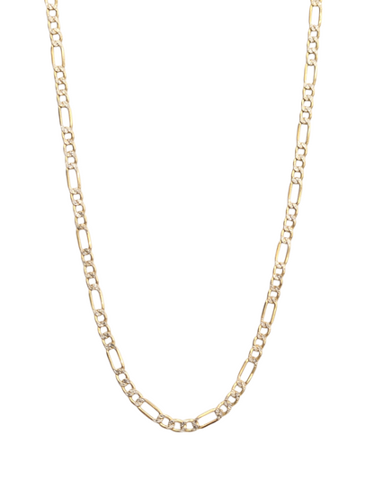 14kt Real Gold Figaro Diamond Cut Chain 4.5mm