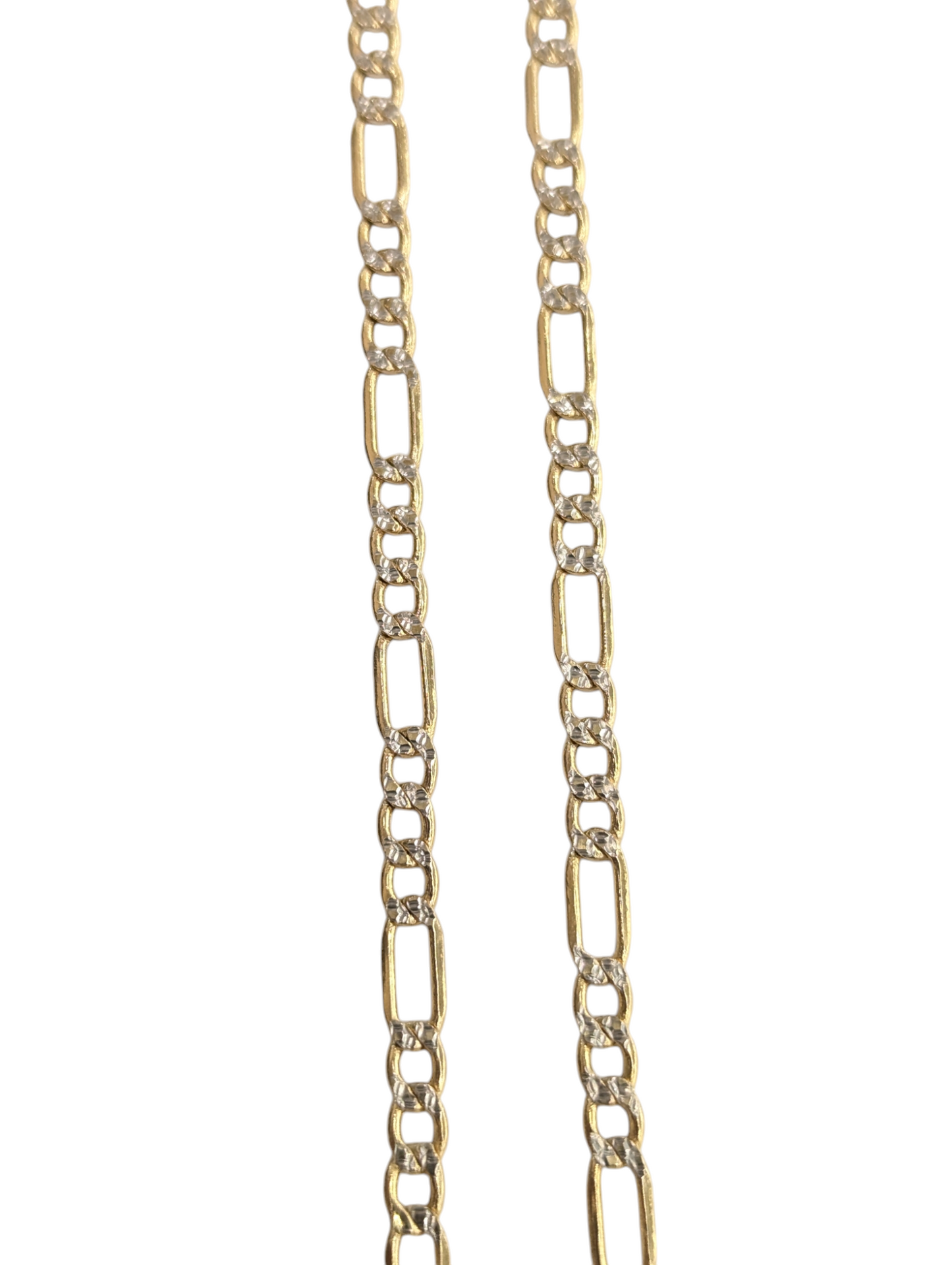 14kt Real Gold Figaro Diamond Cut Chain 4.5mm