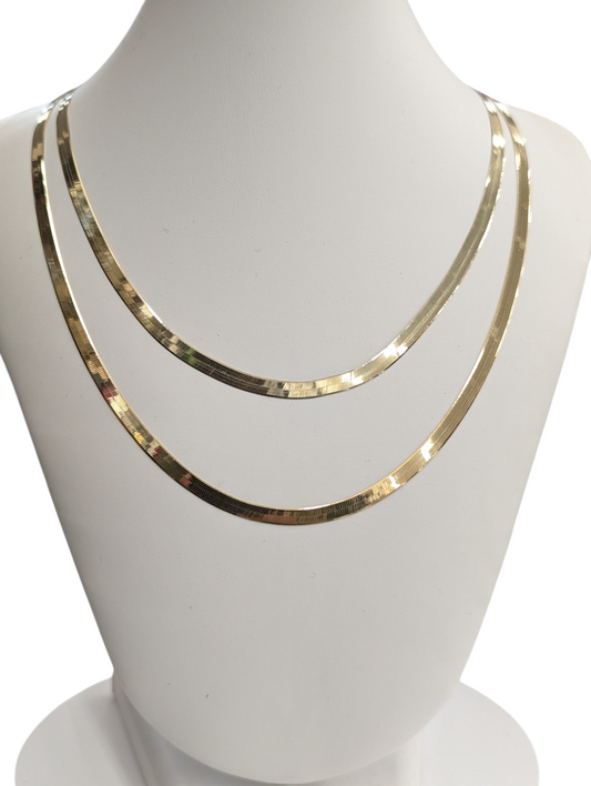 10kt Real Gold Herringbone Chain 4mm