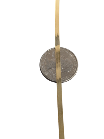 10KT REAL GOLD HERRINGBONE CHAIN 3MM