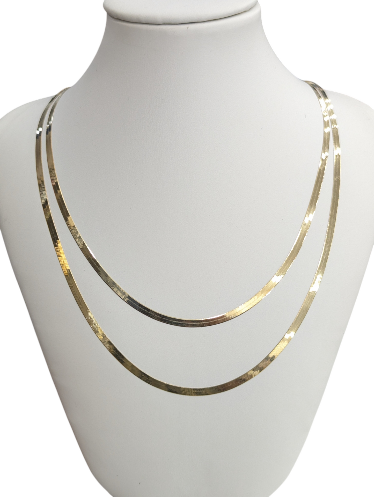 10KT REAL GOLD HERRINGBONE CHAIN 3MM