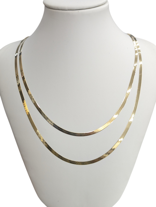 10kt Real Gold Herringbone Chain 3mm