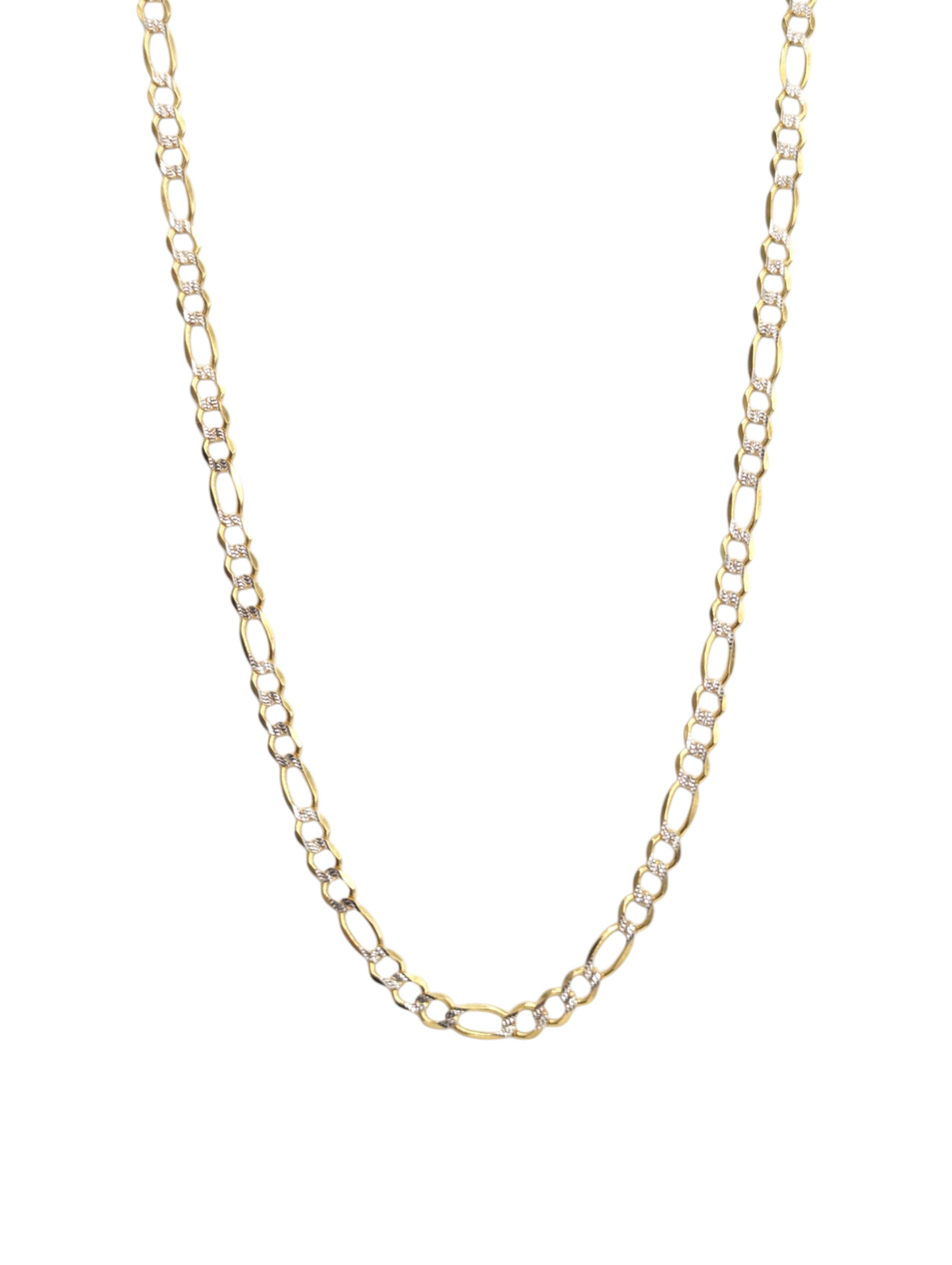 14kt Real Solid Gold Figaro Diamond Cut Chain 4.6mm