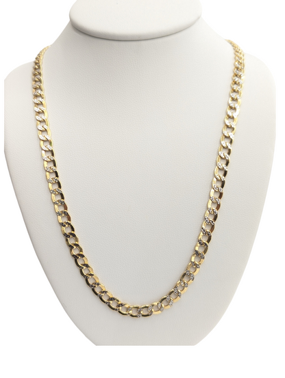 10kt Real Gold Cuban Curb Diamond Cut Chain 4.5 mm