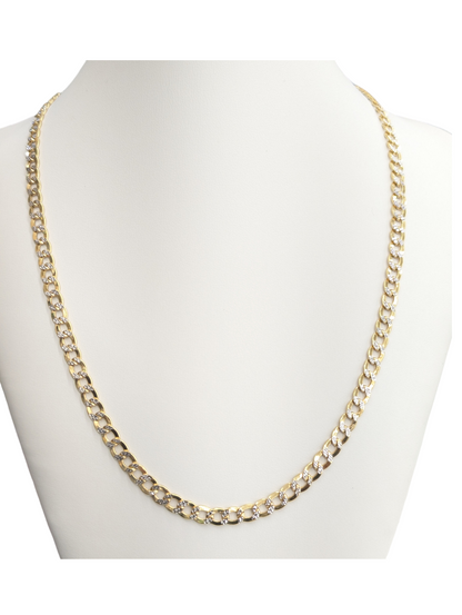 10kt Real Gold Cuban Curb Diamond Cut Chain 4.5 mm