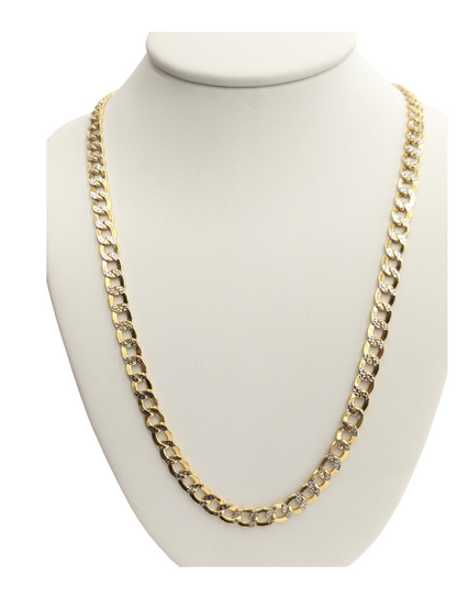 10kt Real Gold Cuban Curb Diamond Cut Chain 4.5 mm