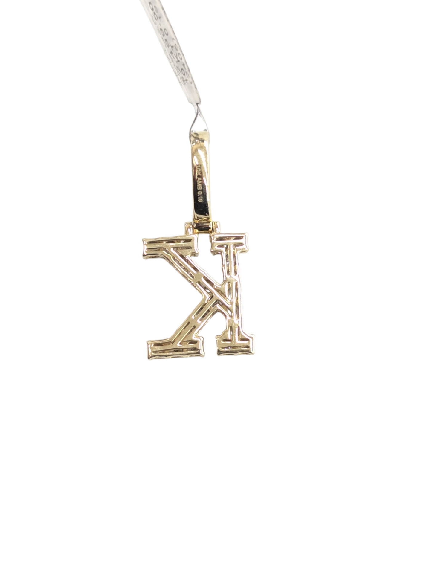 Real Diamond 10kt Yellow Gold Fanuc Style Initials A - Z Pendant