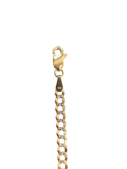 10KT REAL GOLD SOLID CUBAN CURB DIAMOND CUT CHAIN 3.5MM