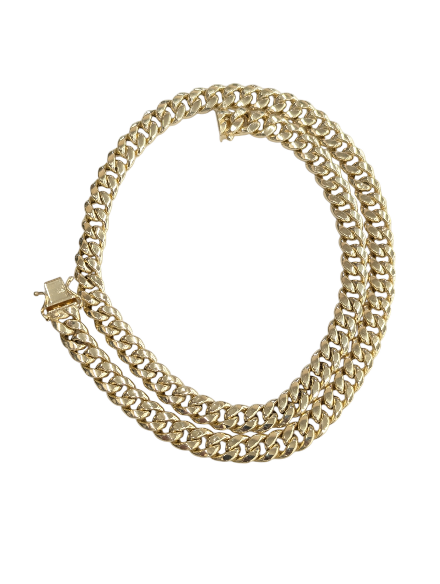 10KT REAL GOLD MIAMI CUBAN CHAIN 7.5MM