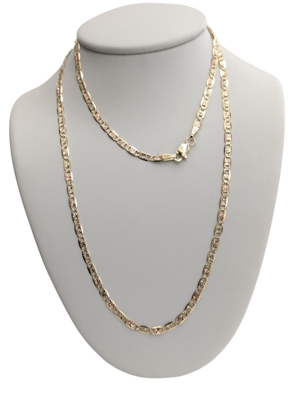 10KT REAL GOLD SOLID VALENTINO CHAIN 2.5MM