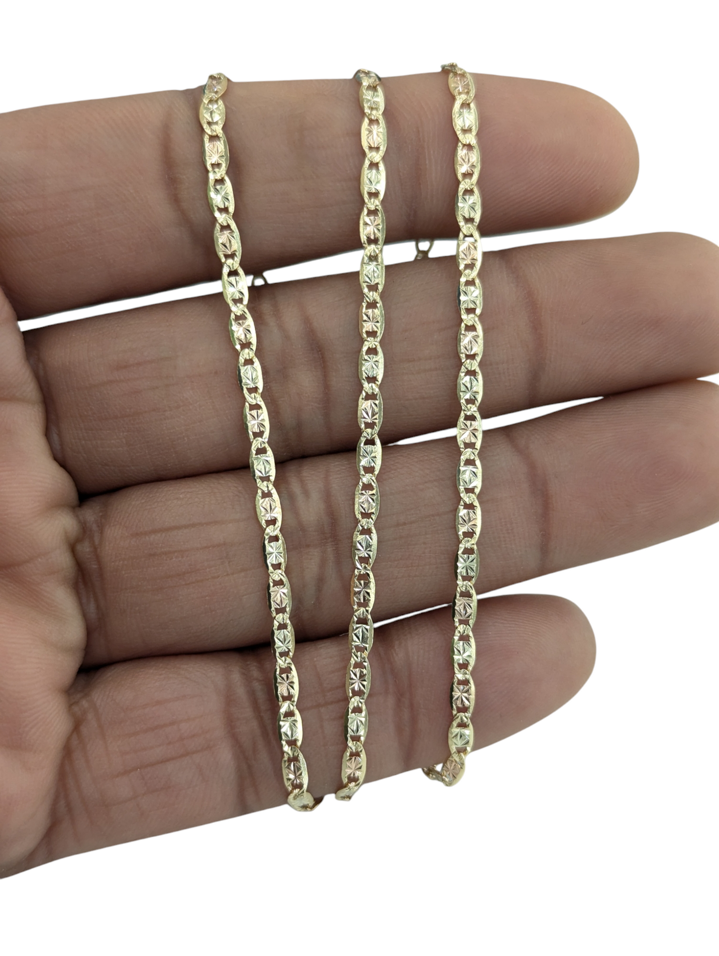 10KT REAL GOLD SOLID VALENTINO CHAIN 2.5MM