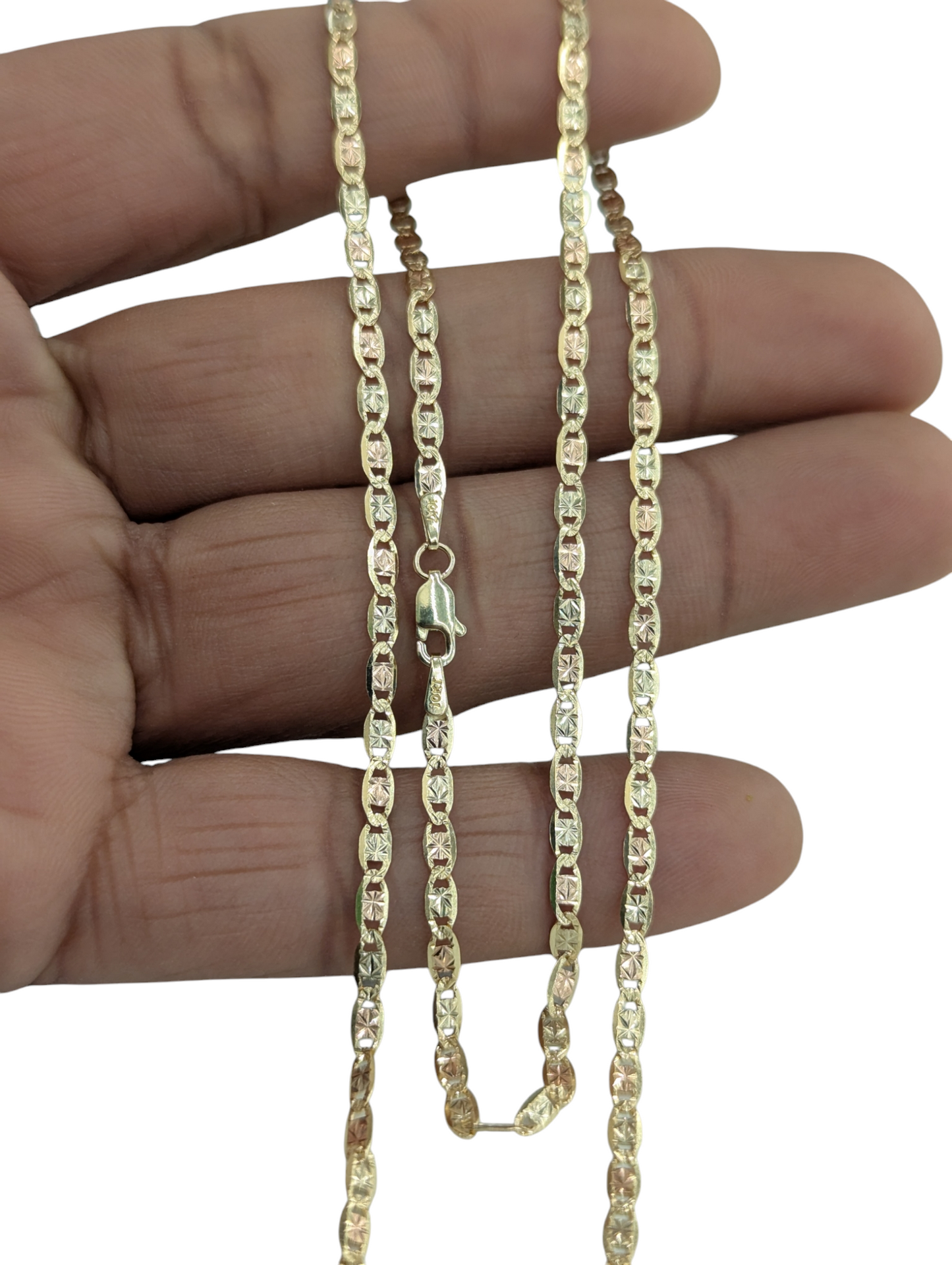 10KT REAL GOLD SOLID VALENTINO CHAIN 2.5MM