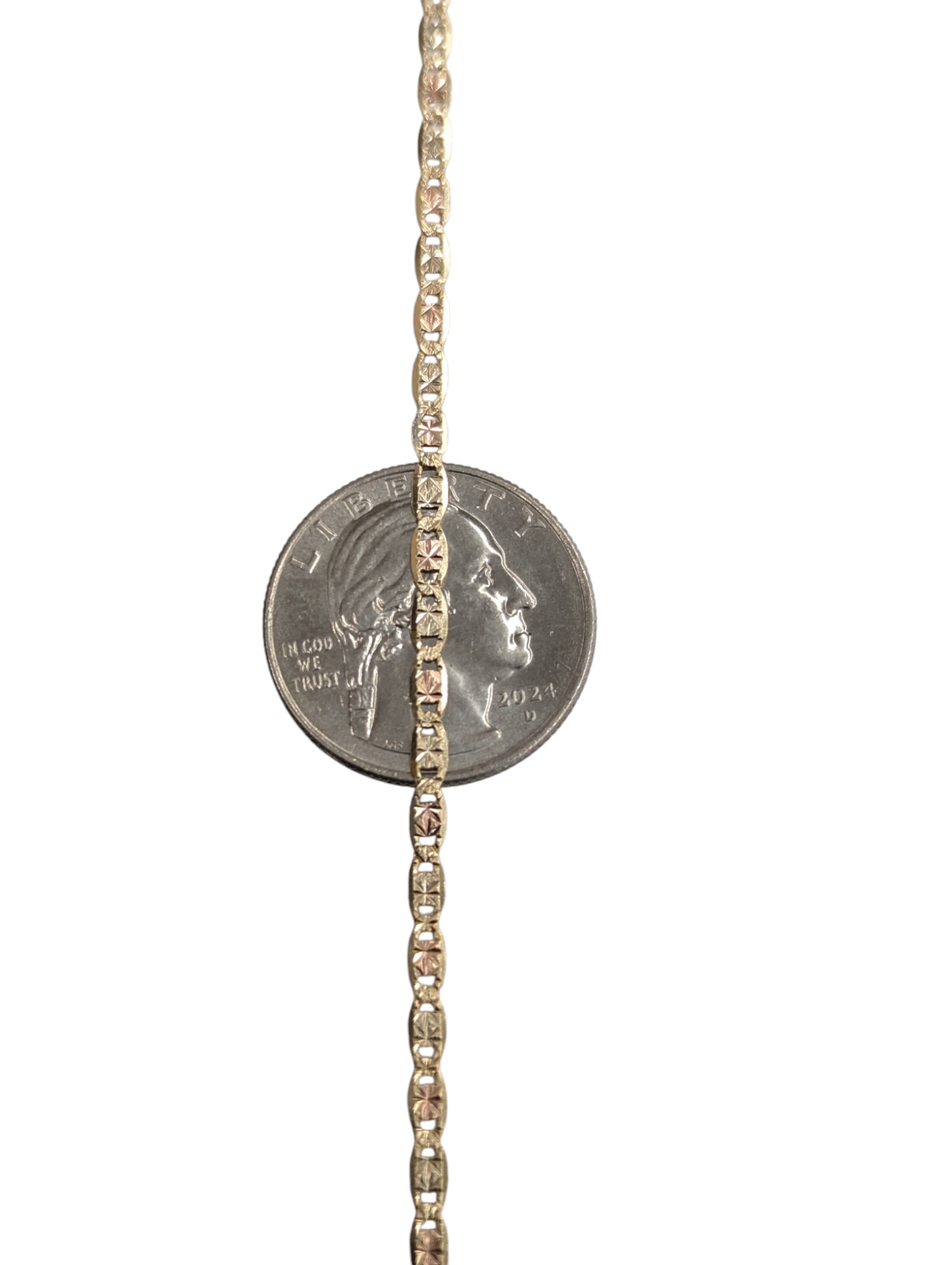 10KT REAL GOLD SOLID VALENTINO CHAIN 2.5MM