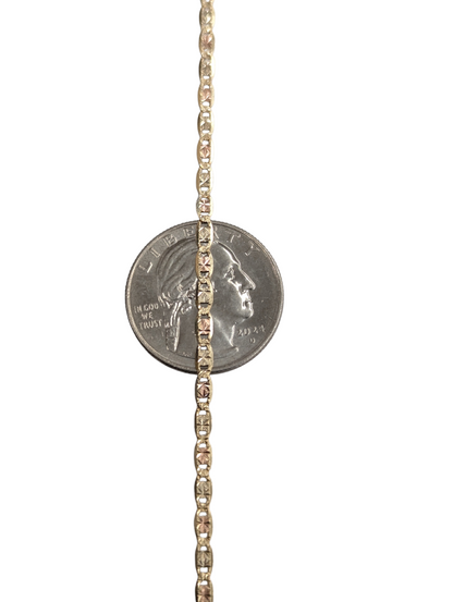 10KT REAL GOLD SOLID VALENTINO CHAIN 2.5MM