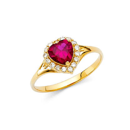 14KT REAL GOLD HEART RING