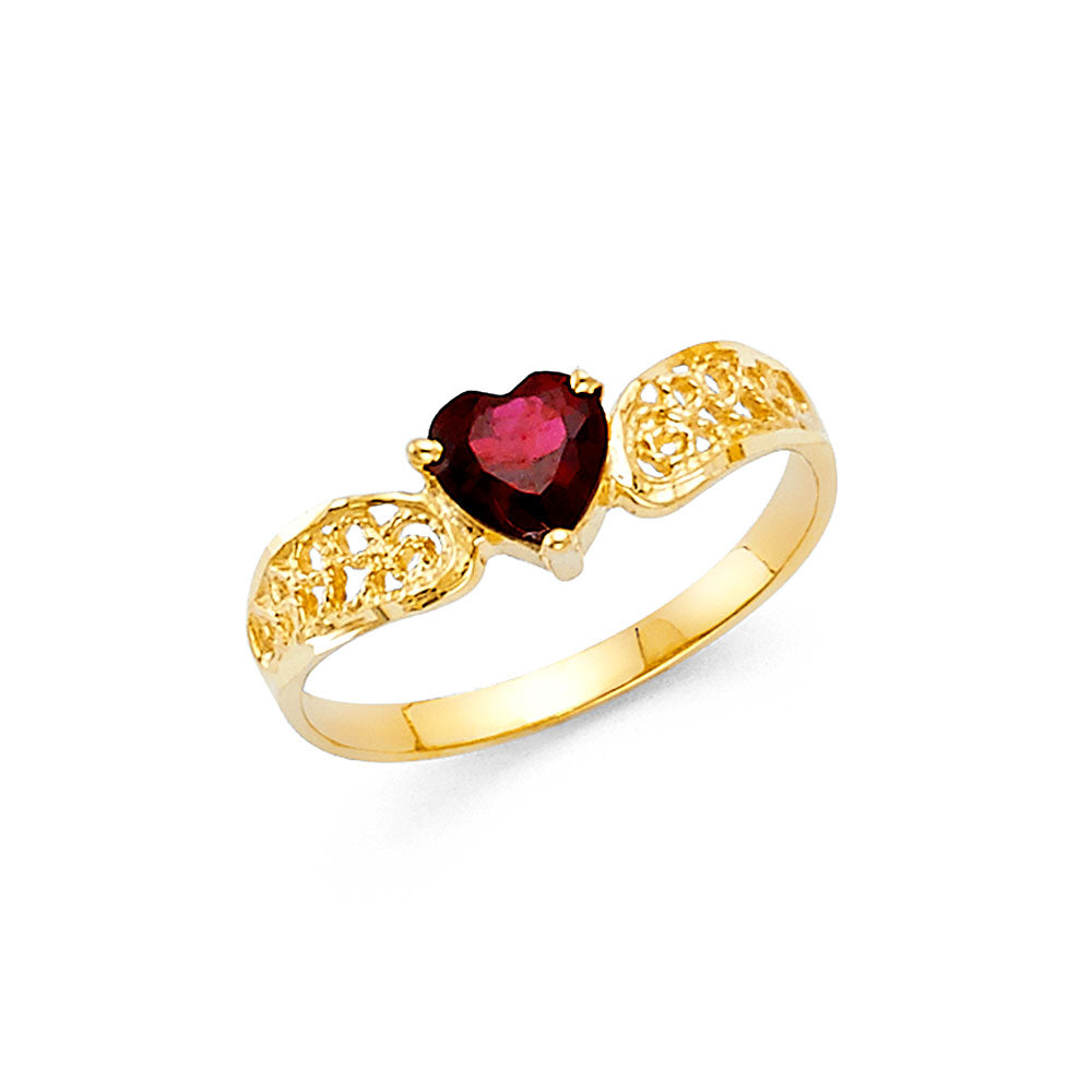 14K REAL GOLD HEART SHAPE RING FOR WOMEN