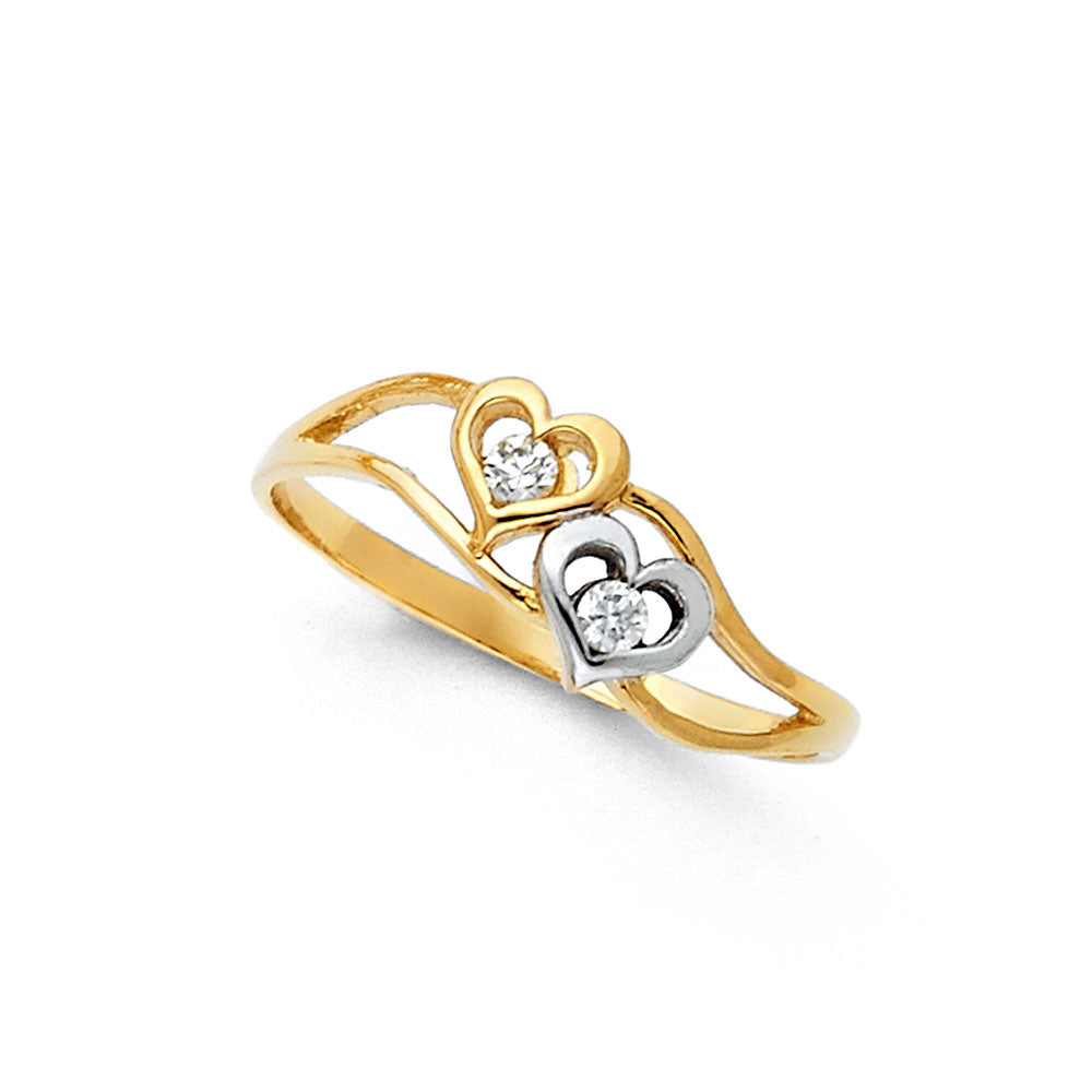 14KT REAL GOLD HEART RING FOR WOMEN