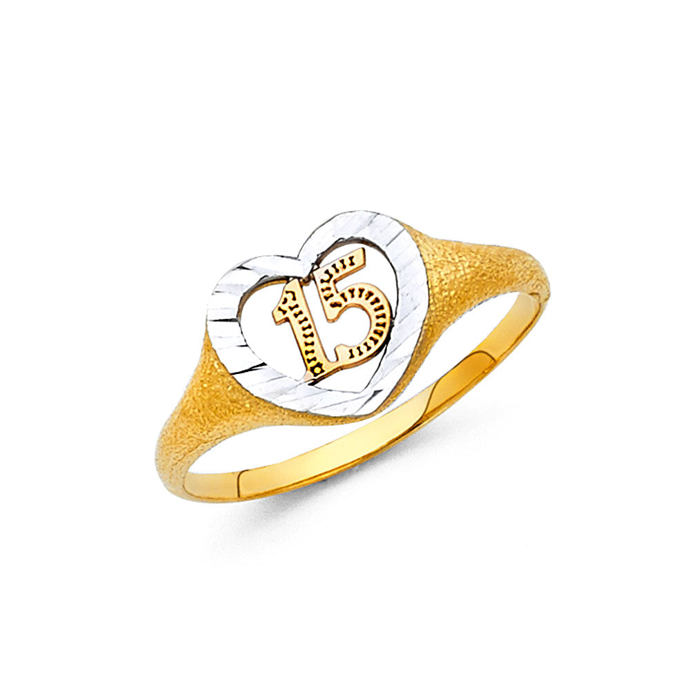 14KT REAL GOLD QUINCE AÑOS RING