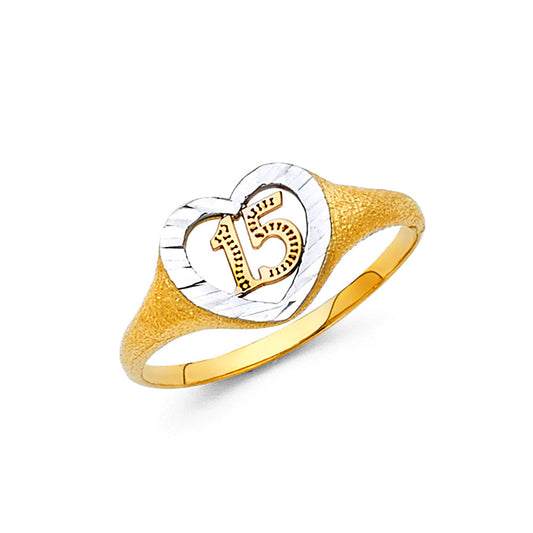 14KT REAL GOLD QUINCE AÑOS RING