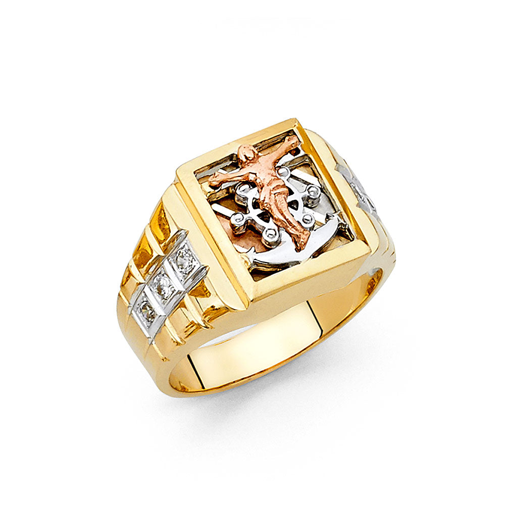 14KT REAL GOLD RELIGIOUS RING FOR MEN
