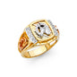 14KT REAL GOLD HORSE HOE RING FOR MEN