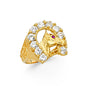 14KT REAL GOLD CZ STONE RING FOR MEN