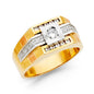 14KT REAL GOLD CZ STONE RING FOR MEN
